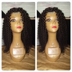 20" Bohemian virgin Kinky Curly free part human hair wig